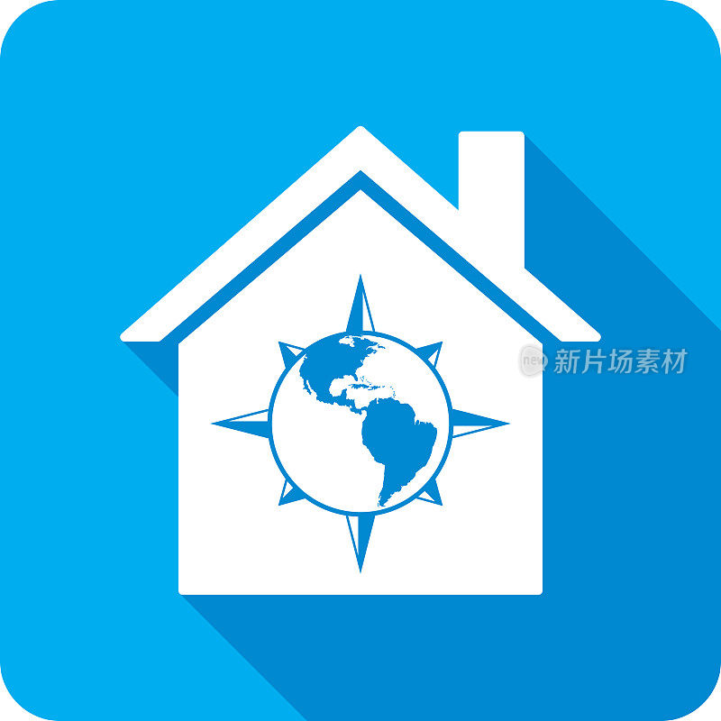 House Compass Globe图标剪影